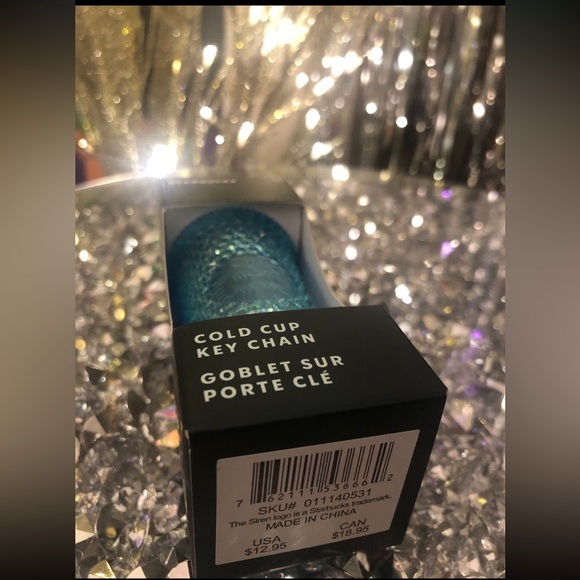 Starbucks Aqua Blue Splash Ombré 2023 Studded Tumbler Key Chain/ Ornament - Picture 3 of 5